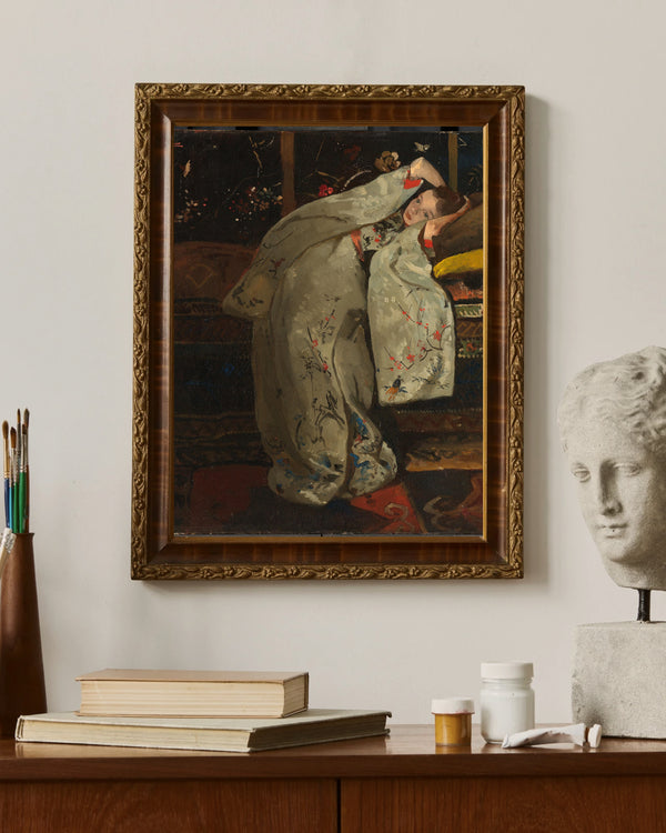 George Hendrik Breitner - Beyaz Kimono İçindeki Kız çerçeve