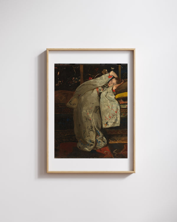 George Hendrik Breitner - Beyaz Kimono İçindeki Kız fine art baskı