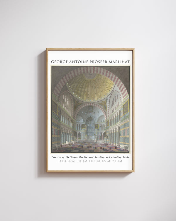 George Antoine Prosper Marilhat-Diz Çöken ve Ayakta Duran Türklerle Ayasofya’nın İç Mekânı poster