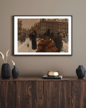 George Hendrik Breitner - Amsterdam’da Paleisstraat Üzerindeki Singel Köprüsü Fine Art Baskı