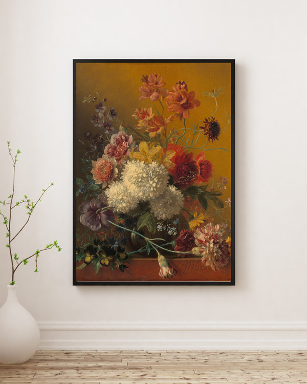 Georgius Jacobus Johannes van Os - Çiçeklerle Natürmort Poster