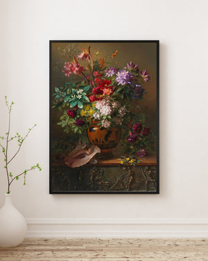 Georgius Jacobus Johannes van Os - Yunan Vazosunda Çiçekler Bahar Alegorisi Poster