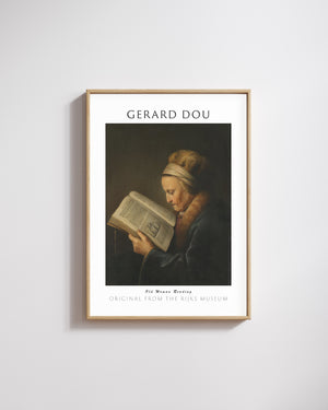 Gerard Dou-Kitap Okuyan Yaşlı Kadın poster
