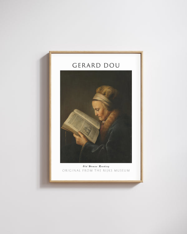 Gerard Dou-Kitap Okuyan Yaşlı Kadın poster