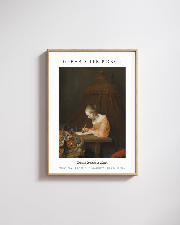 Gerard ter Borch-Mektup Yazarken Kadın poster