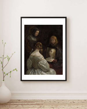 Gerard ter Borch II - Ayna Karşısındaki Kadın Fine Art Baskı