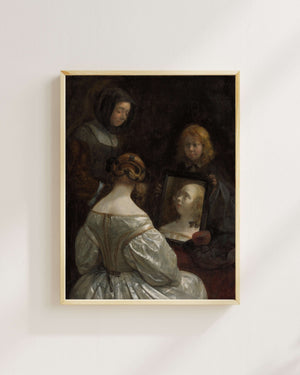 Gerard ter Borch II - Ayna Karşısındaki Kadın Fine Art Baskı