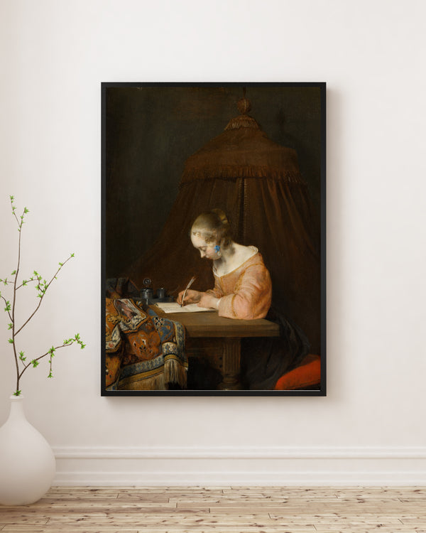 Gerard ter Borch - Mektup Yazarken Kadın poster