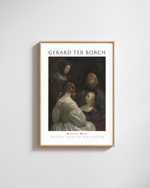 Gerard ter Borch (II)-Ayna Karşısındaki Kadın poster