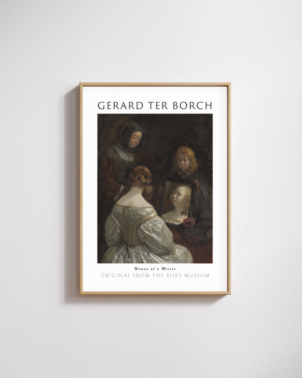 Gerard ter Borch (II)-Ayna Karşısındaki Kadın poster