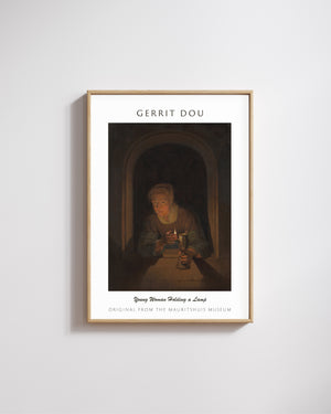 Gerrit Dou - Lambayı Tutan Genç Kadın poster