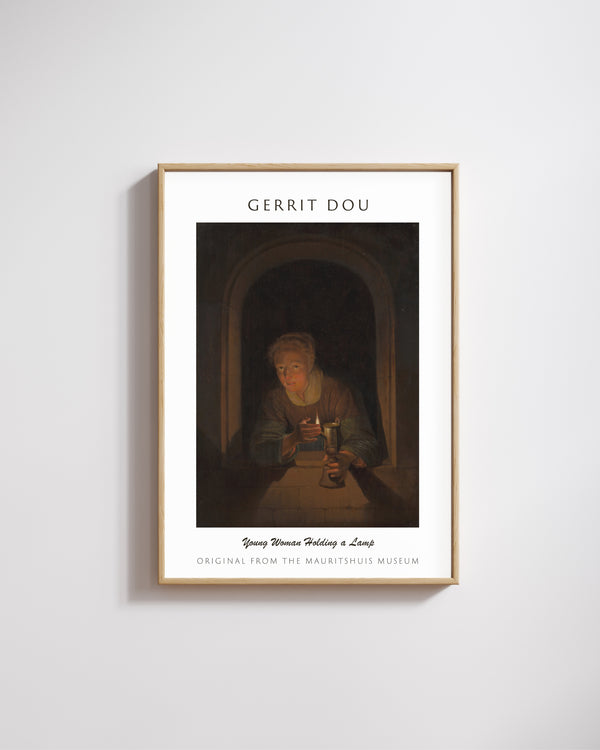 Gerrit Dou - Lambayı Tutan Genç Kadın poster