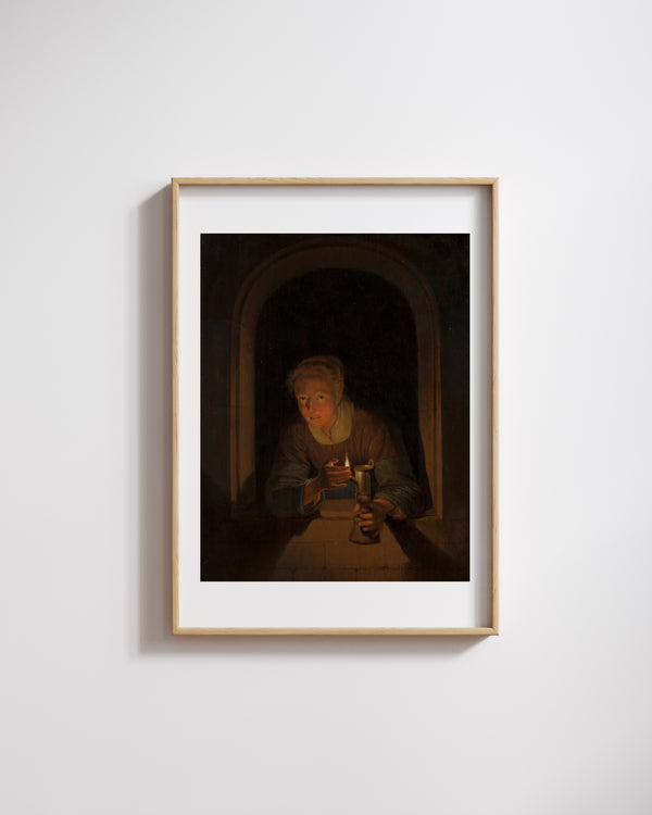 Gerrit Dou - Lambayı Tutan Genç Kadın fine art baskı