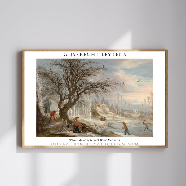 Gijsbrecht Leytens-Odun Toplayanlarla Kış Manzarası poster