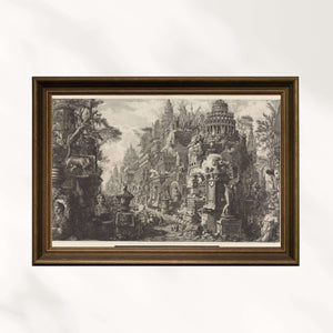 Giovanni Battista Piranesi -Via Appia Antica’nın Hayali Tasviri Fine Art Baskı