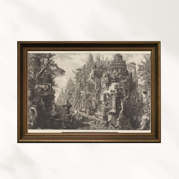 Giovanni Battista Piranesi -Via Appia Antica’nın Hayali Tasviri Fine Art Baskı