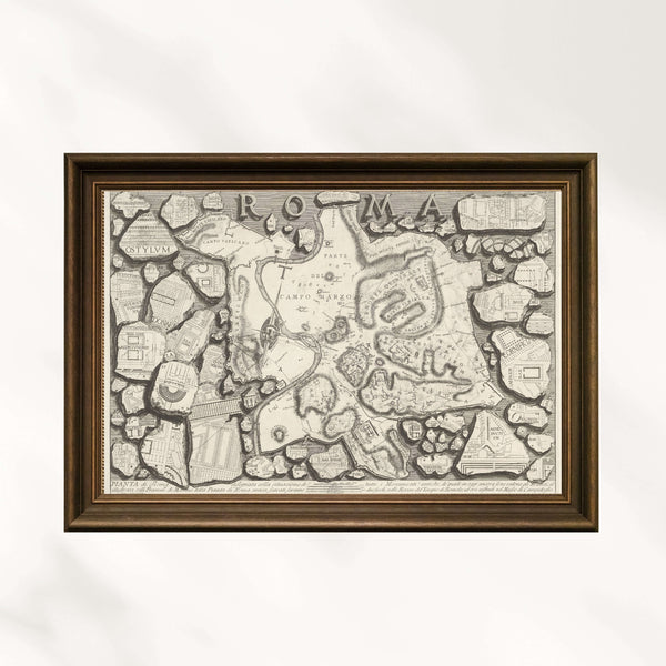 Giovanni Battista Piranesi - Roma Haritası Fine Art Baskı