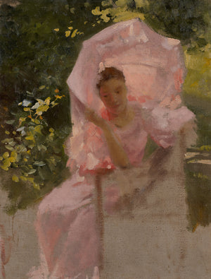 Alois Hans Schram - Pembe Şemsiyeli Kız