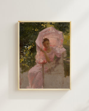 Alois Hans Schram - Pembe Şemsiyeli Kız