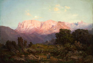Gottfried Seelos - Rampeun’dan Görülen Schlern ve Rosengarten Fine Art Baskı