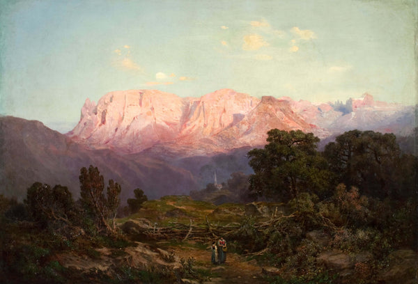 Gottfried Seelos - Rampeun’dan Görülen Schlern ve Rosengarten Fine Art Baskı