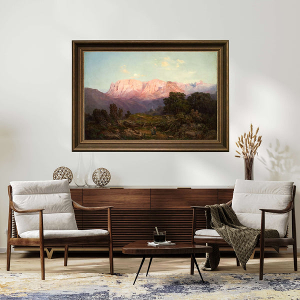 Gottfried Seelos - Rampeun’dan Görülen Schlern ve Rosengarten Fine Art Baskı