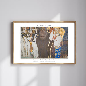Gustav Klimt-Beethoven Frizi: Düşman Güçler – Panel 1, Ön Duvar poster