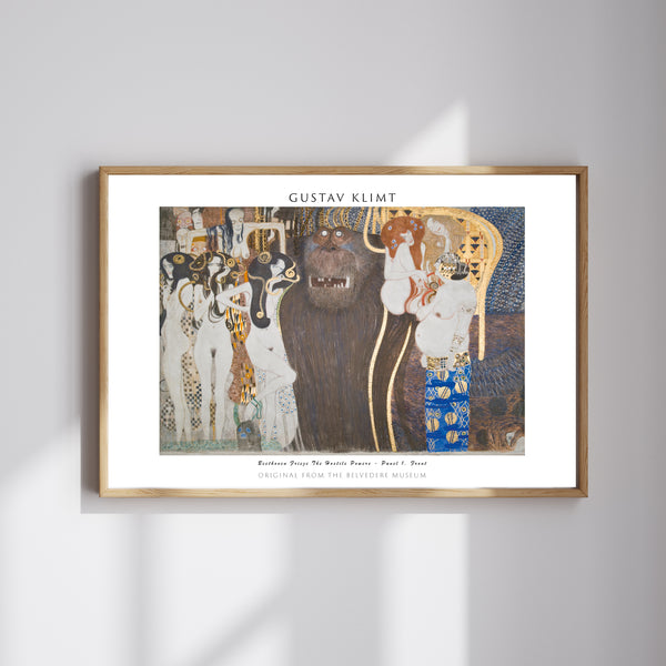Gustav Klimt-Beethoven Frizi: Düşman Güçler – Panel 1, Ön Duvar poster