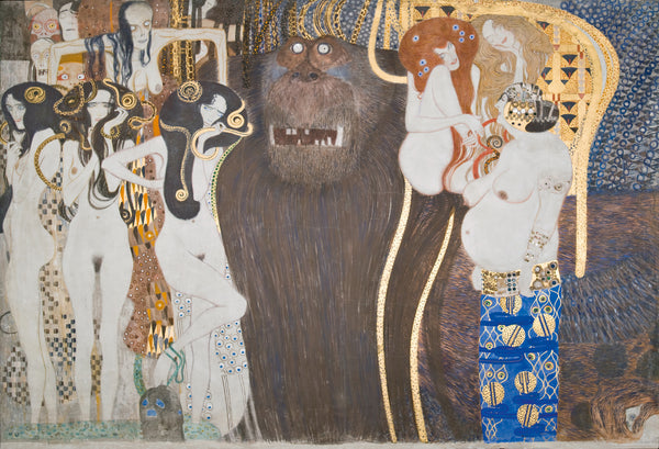 Gustav Klimt-Beethoven Frizi: Düşman Güçler – Panel 1, Ön Duvar tablo