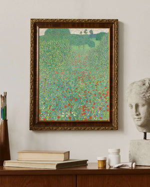 Gustav Klimt - Çiçek Açan Gelincikler çerçeve