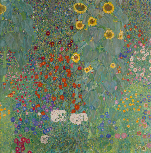 Gustav Klimt - Ayçiçekli Kır Evi Bahçesi