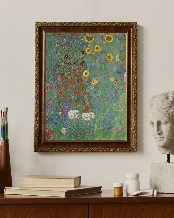 Gustav Klimt - Ayçiçekli Kır Evi Bahçesi