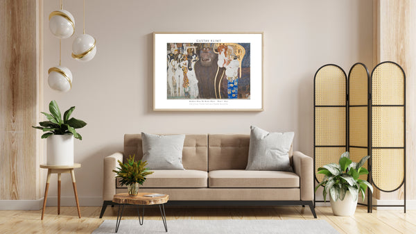 Gustav Klimt-Beethoven Frizi: Düşman Güçler – Panel 1, Ön Duvar çerçeve