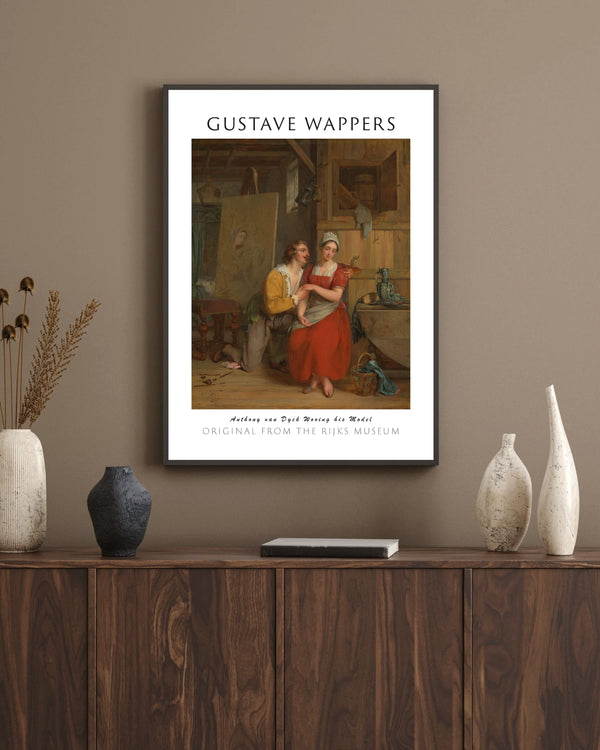 Gustave Wappers-Anthony van Dyck Modeline Kur Yaparken çerçeve