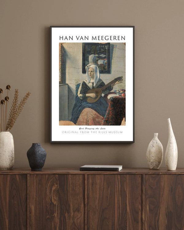 Han van Meegeren-Lute Çalan Kız çerçeve
