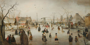 Hendrick Avercamp - Bir Köyde Buz Pateni Tablo