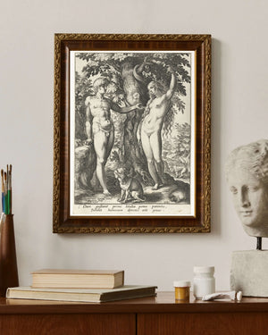 Hendrick Goltzius - Âdem Havva ve Yılan fine art baskı