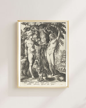 Hendrick Goltzius - Âdem Havva ve Yılan fine art baskı
