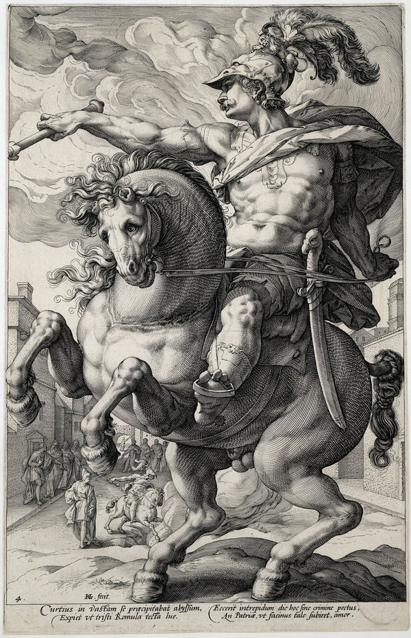 Hendrick Goltzius - Marcus Curtius fine art baskı