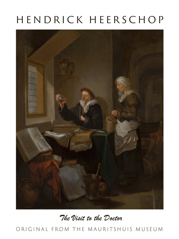Hendrick Heerschop-Doktor Ziyareti fine art baskı