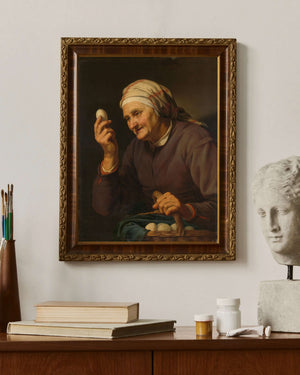 Hendrick Bloemaert - Yumurtacı Yaşlı Kadın fine art baskı