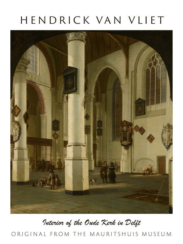 Hendrick van Vliet-Delft'teki Eski Kilisenin İç Mekânı fine art baskı