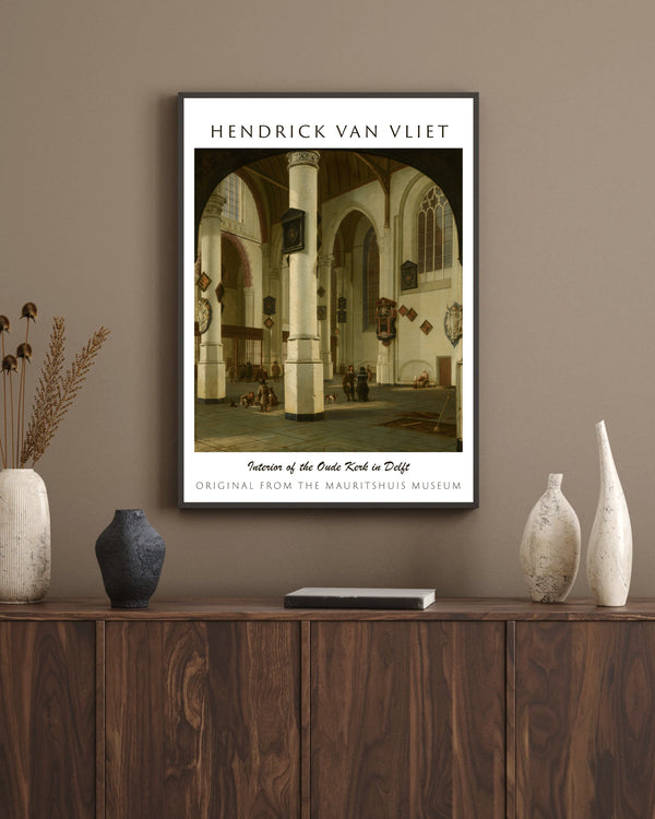 Hendrick van Vliet-Delft'teki Eski Kilisenin İç Mekânı çerçeve