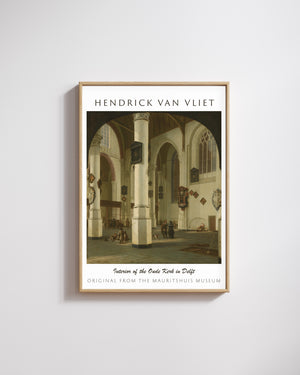 Hendrick van Vliet-Delft'teki Eski Kilisenin İç Mekânı poster