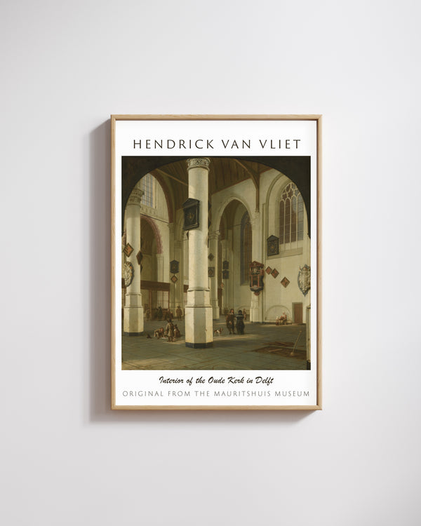 Hendrick van Vliet-Delft'teki Eski Kilisenin İç Mekânı poster