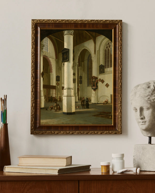 Hendrick van Vliet - Delft'teki Eski Kilisenin İç Mekânı çerçeve