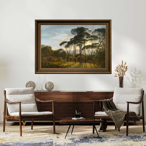 Hendrik Voogd - Şemsiye Çamlarıyla İtalyan Manzarası Fine Art Baskı