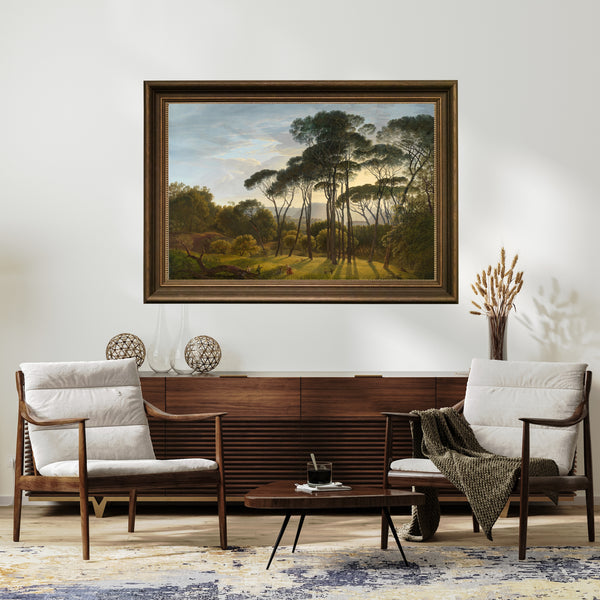 Hendrik Voogd - Şemsiye Çamlarıyla İtalyan Manzarası Fine Art Baskı