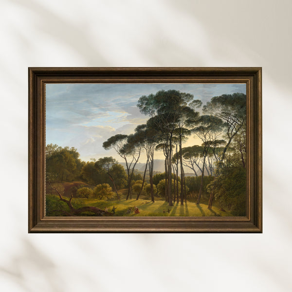 Hendrik Voogd - Şemsiye Çamlarıyla İtalyan Manzarası Poster