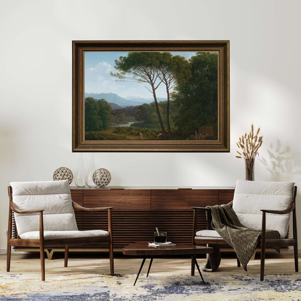 Hendrik Voogd - Çam Ağaçlı İtalyan Tarzı Manzara Çerçeve